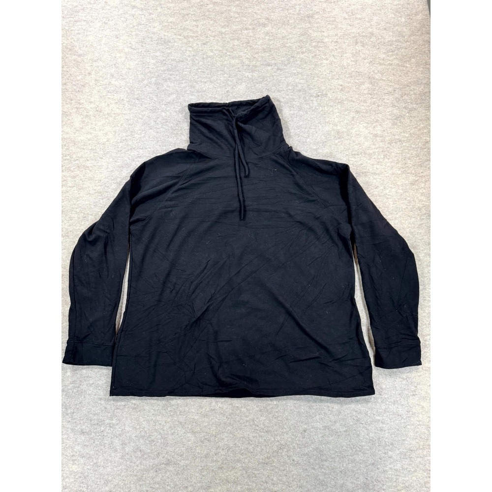 32 Degrees Heat Funnel Neck Sweatshirt Women XL Black Stretch Raglan Long Sleeve